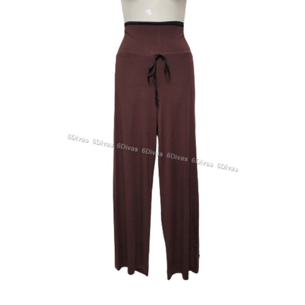 Brown and Black Slimming Flare Pants - One Size Fits Most - Picture 2 of 13